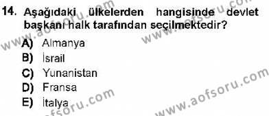 Türk Anayasa Hukuku Dersi 2012 - 2013 Yılı (Final) Dönem Sonu Sınavı 14. Soru