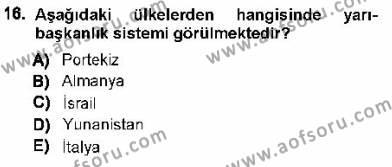 Türk Anayasa Hukuku Dersi 2012 - 2013 Yılı (Final) Dönem Sonu Sınavı 16. Soru