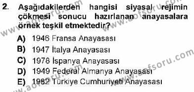 Türk Anayasa Hukuku Dersi 2012 - 2013 Yılı (Final) Dönem Sonu Sınavı 2. Soru
