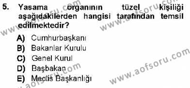Türk Anayasa Hukuku Dersi 2012 - 2013 Yılı (Final) Dönem Sonu Sınavı 5. Soru