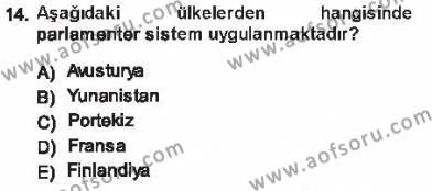 Türk Anayasa Hukuku Dersi 2012 - 2013 Yılı Tek Ders Sınavı 14. Soru