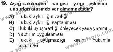 Türk Anayasa Hukuku Dersi 2012 - 2013 Yılı Tek Ders Sınavı 19. Soru