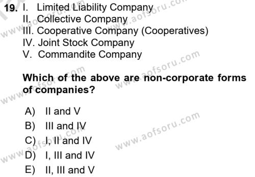 Introduction to Law Dersi 2022 - 2023 Yılı Yaz Okulu Sınavı 19. Soru
