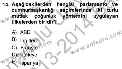 Anayasa 2 Dersi 2013 - 2014 Yılı (Vize) Ara Sınavı 14. Soru