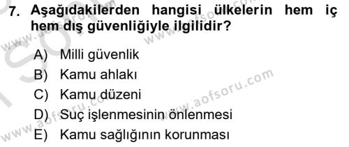 Temel İnsan Hakları Bilgisi 1 Dersi 2022 - 2023 Yılı (Final) Dönem Sonu Sınavı 7. Soru