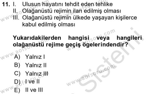 Temel İnsan Hakları Bilgisi 1 Dersi 2024 - 2025 Yılı (Vize) Ara Sınavı 11. Soru