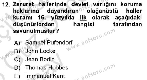 Temel İnsan Hakları Bilgisi 1 Dersi 2024 - 2025 Yılı (Vize) Ara Sınavı 12. Soru