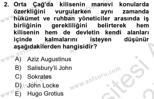 Temel İnsan Hakları Bilgisi 1 Dersi 2024 - 2025 Yılı (Vize) Ara Sınavı 2. Soru