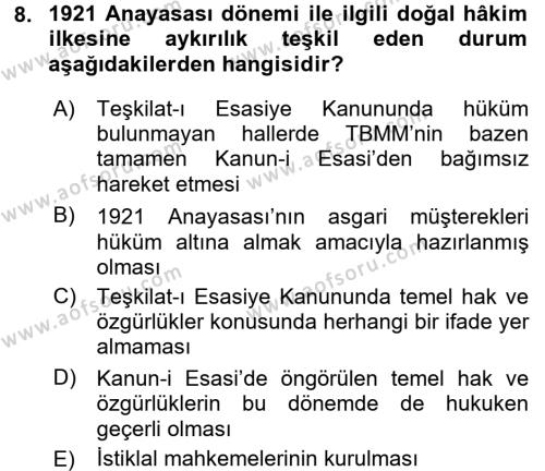 Temel İnsan Hakları Bilgisi 2 Dersi 2016 - 2017 Yılı (Final) Dönem Sonu Sınavı 8. Soru