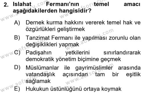 Anayasa Hukukuna Giriş Dersi 2022 - 2023 Yılı Yaz Okulu Sınavı 2. Soru