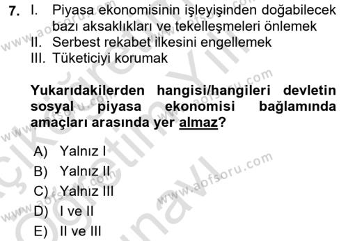 Anayasa Hukukuna Giriş Dersi 2022 - 2023 Yılı Yaz Okulu Sınavı 7. Soru