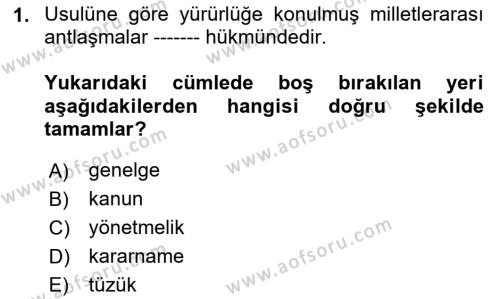 Sağlık Hukuku Dersi 2023 - 2024 Yılı (Vize) Ara Sınavı 1. Soru