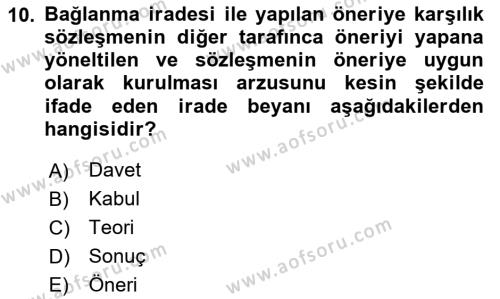 Sağlık Hukuku Dersi 2023 - 2024 Yılı (Final) Dönem Sonu Sınavı 10. Soru