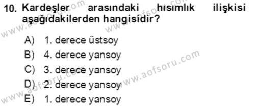 Temel Hukuk Bilgisi Dersi 2020 - 2021 Yılı Yaz Okulu Sınavı 10. Soru