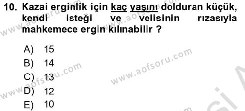 Temel Hukuk Bilgisi Dersi 2021 - 2022 Yılı (Final) Dönem Sonu Sınavı 10. Soru