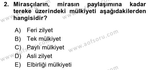 Temel Hukuk Bilgisi Dersi 2021 - 2022 Yılı Yaz Okulu Sınavı 2. Soru