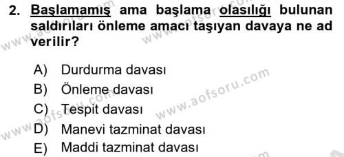 Temel Hukuk Bilgisi Dersi 2023 - 2024 Yılı (Vize) Ara Sınavı 2. Soru