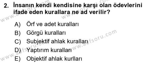 Temel Hukuk Bilgisi Dersi 2023 - 2024 Yılı (Final) Dönem Sonu Sınavı 2. Soru