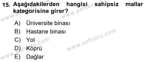 Temel İdare Hukuku Dersi 2018 - 2019 Yılı Yaz Okulu Sınavı 15. Soru