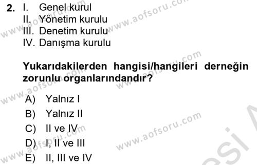 Medeni Hukuk Bilgisi Dersi 2022 - 2023 Yılı (Final) Dönem Sonu Sınavı 2. Soru