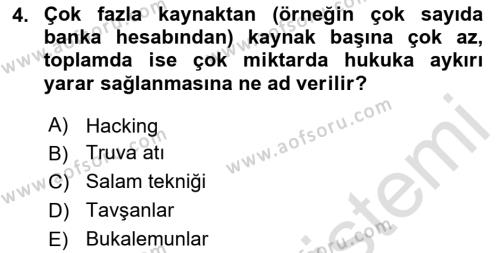 Bilişim Hukuku Dersi 2023 - 2024 Yılı (Vize) Ara Sınavı 4. Soru