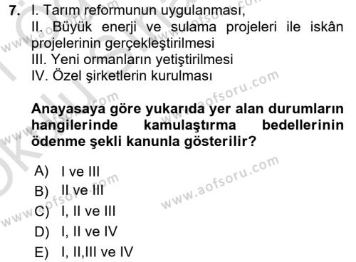 İnsan Hakları Hukukuna Giriş Dersi 2020 - 2021 Yılı Yaz Okulu Sınavı 7. Soru