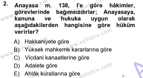 Medeni Usul Hukuku Dersi 2012 - 2013 Yılı (Final) Dönem Sonu Sınavı 2. Soru