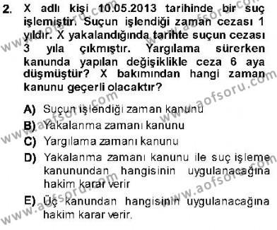 Ceza Hukuku Dersi 2013 - 2014 Yılı (Vize) Ara Sınavı 2. Soru