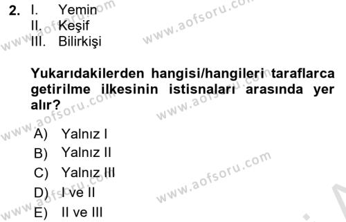 Yargı Örgütü Ve Tebligat Hukuku Dersi 2023 - 2024 Yılı (Vize) Ara Sınavı 2. Soru