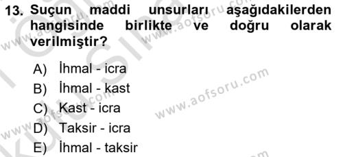 Medya Hukuku Dersi 2020 - 2021 Yılı Yaz Okulu Sınavı 13. Soru