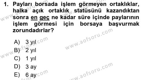 Ticaret Hukukuna Giriş Dersi 2020 - 2021 Yılı Yaz Okulu Sınavı 1. Soru