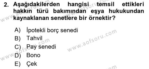 Ticaret Hukukuna Giriş Dersi 2021 - 2022 Yılı Yaz Okulu Sınavı 2. Soru