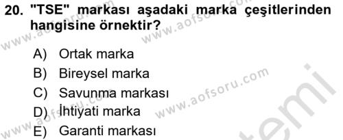 Ticaret Hukukuna Giriş Dersi 2023 - 2024 Yılı (Vize) Ara Sınavı 20. Soru