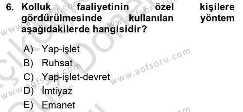 Özel Güvenlik Hukuku 1 Dersi 2021 - 2022 Yılı (Vize) Ara Sınavı 6. Soru