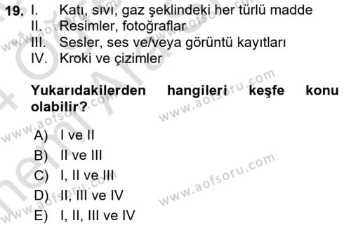 Ceza Yargılama Hukuku Dersi 2023 - 2024 Yılı (Vize) Ara Sınavı 19. Soru