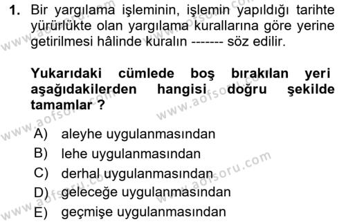 Ceza Yargılama Hukuku Dersi 2023 - 2024 Yılı (Final) Dönem Sonu Sınavı 1. Soru