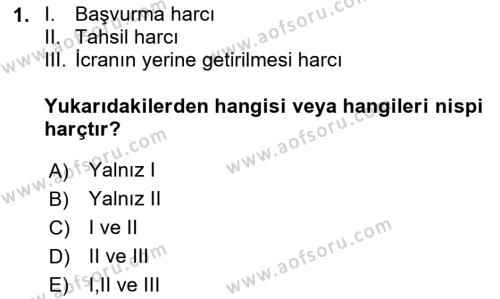 İcra Ve İflas Hukuku Dersi 2023 - 2024 Yılı (Final) Dönem Sonu Sınavı 1. Soru