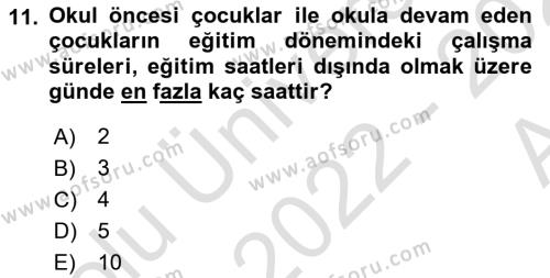 Bireysel İş Hukuku Dersi 2022 - 2023 Yılı (Vize) Ara Sınavı 11. Soru