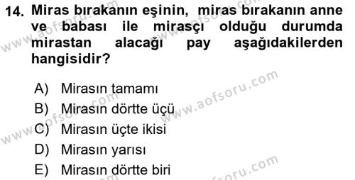 Özel Vergi Hukuku 2 Dersi 2021 - 2022 Yılı Yaz Okulu Sınavı 14. Soru