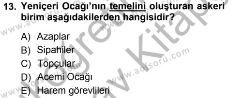 Türk İdare Tarihi Dersi 2012 - 2013 Yılı (Vize) Ara Sınavı 13. Soru