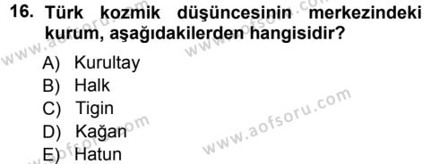 Türk İdare Tarihi Dersi 2012 - 2013 Yılı (Vize) Ara Sınavı 16. Soru