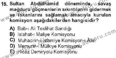 Türk İdare Tarihi Dersi 2012 - 2013 Yılı Tek Ders Sınavı 15. Soru