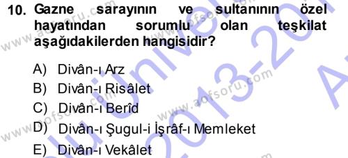 Türk İdare Tarihi Dersi 2013 - 2014 Yılı (Vize) Ara Sınavı 10. Soru