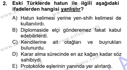 Türk İdare Tarihi Dersi 2013 - 2014 Yılı (Vize) Ara Sınavı 2. Soru