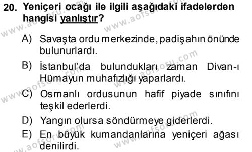 Türk İdare Tarihi Dersi 2013 - 2014 Yılı (Vize) Ara Sınavı 20. Soru