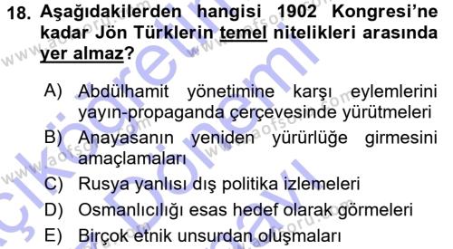 Türk İdare Tarihi Dersi 2015 - 2016 Yılı (Final) Dönem Sonu Sınavı 18. Soru