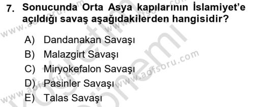 Türk İdare Tarihi Dersi 2023 - 2024 Yılı (Vize) Ara Sınavı 7. Soru