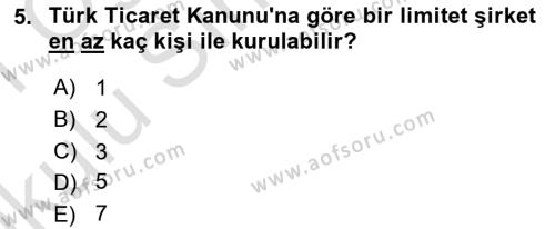 Vergi İcra Hukuku Dersi 2020 - 2021 Yılı Yaz Okulu Sınavı 5. Soru