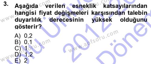 İktisada Giriş Dersi 2012 - 2013 Yılı (Final) Dönem Sonu Sınavı 3. Soru