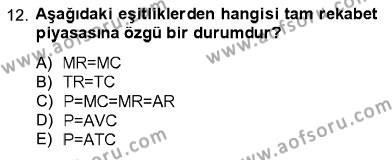 İktisada Giriş 1 Dersi 2012 - 2013 Yılı (Final) Dönem Sonu Sınavı 12. Soru